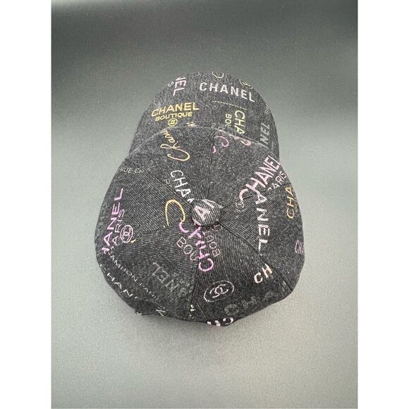 Chanel CC 22P dark denim logo all over cap main image 7
